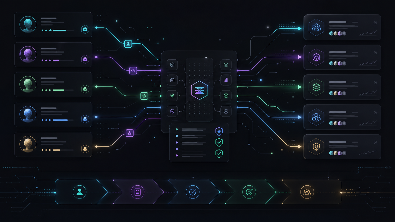 A routing layer connecting proof-of-work profiles to Solana teams